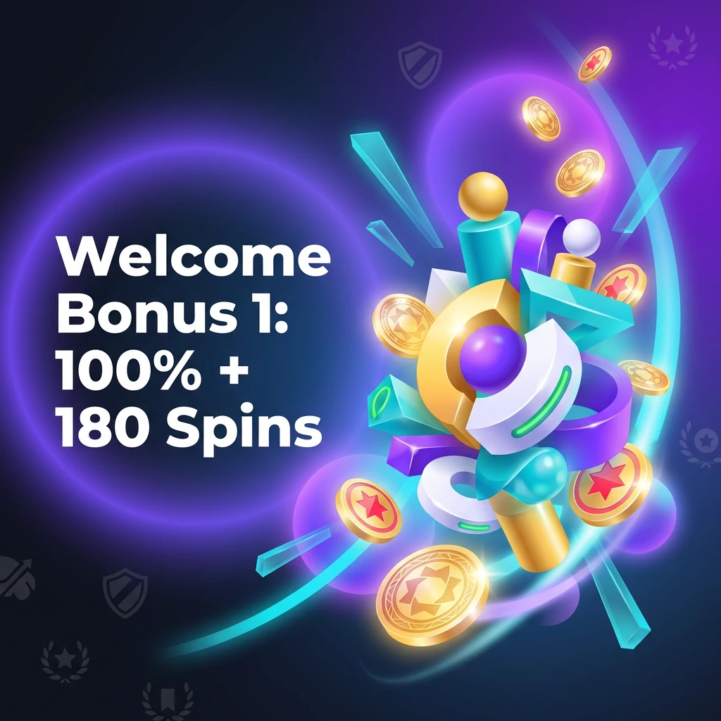 Welcome Bonus 1: 100% + 180 Spins